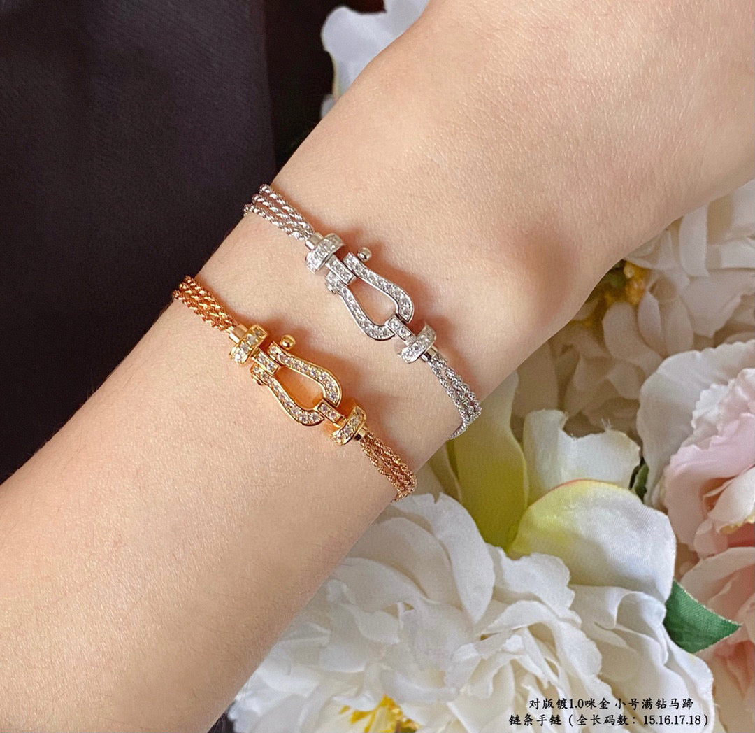 [⭐moonlume]FORCE SMALL HORSESHOE  DIAMOND CHAIN ROPE BRACELET
