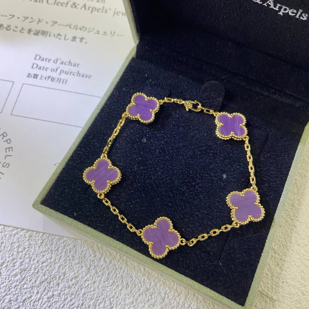 [⭐moonlume] CLOVER 5 MOTIF VIOLET BRACELET COLLECTION