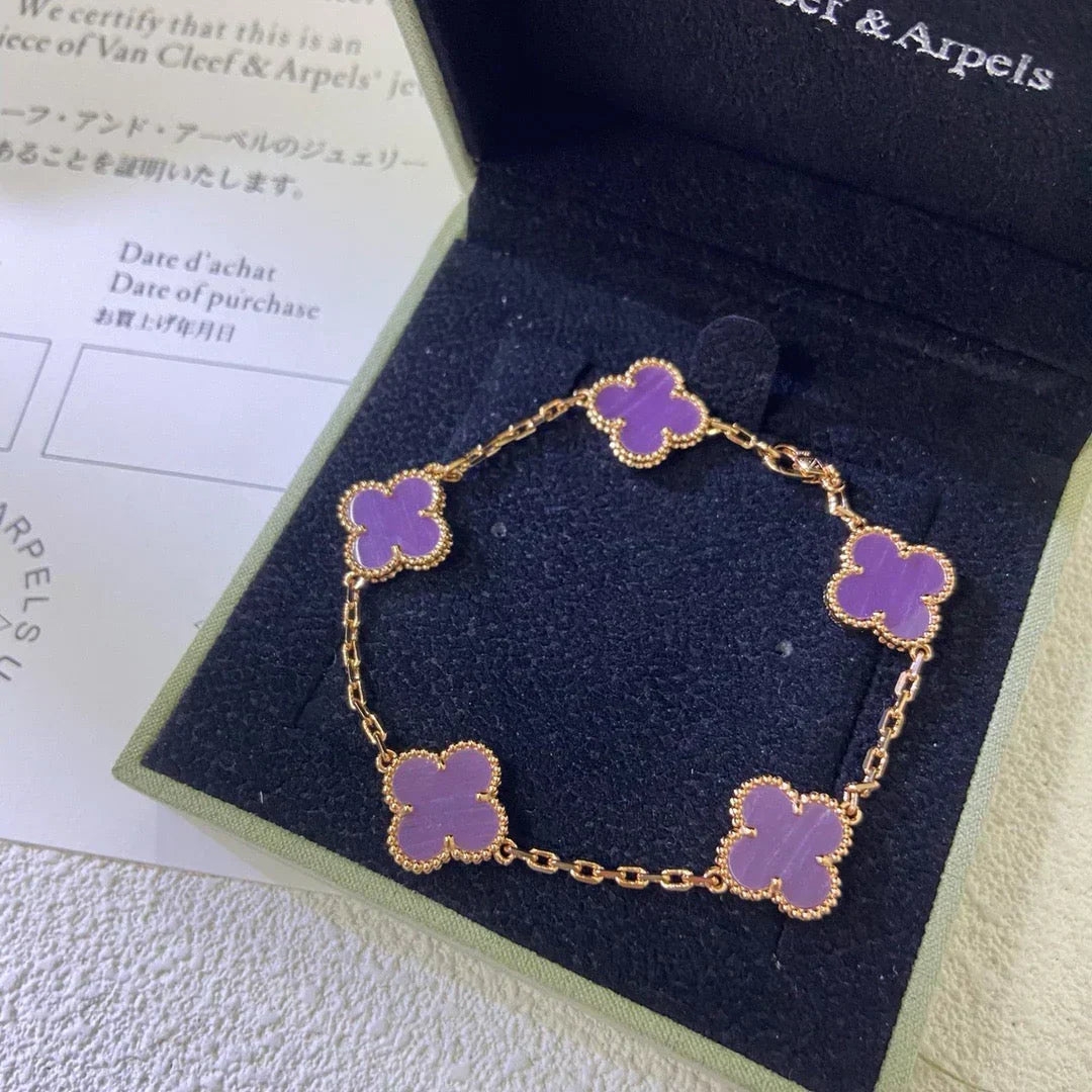 [⭐moonlume] CLOVER 5 MOTIF VIOLET BRACELET COLLECTION