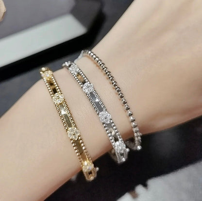 [⭐moonlume]CLOVER BRACELET 4MM DIAMONDS