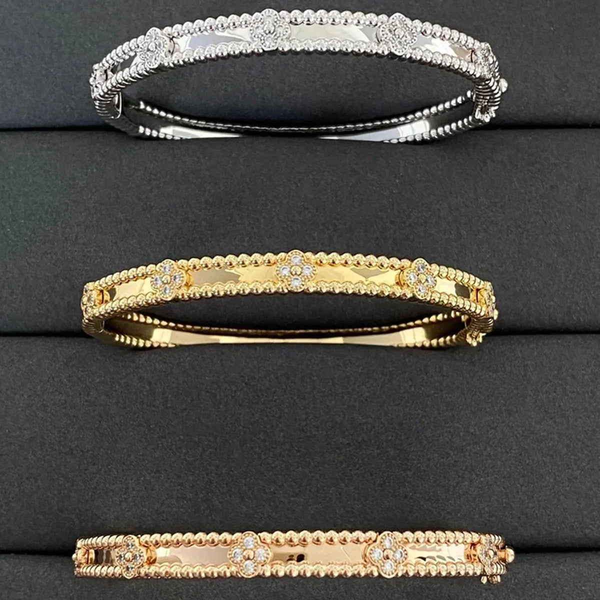 [⭐moonlume]CLOVER BRACELET 4MM DIAMONDS