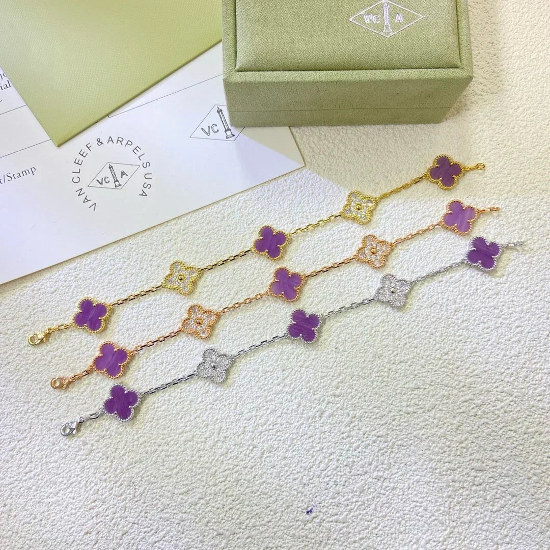 [⭐moonlume] CLOVER 5 MOTIF VIOLET BRACELET COLLECTION