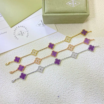 [⭐moonlume] CLOVER 5 MOTIF VIOLET BRACELET COLLECTION