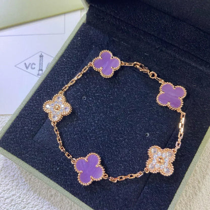 [⭐moonlume] CLOVER 5 MOTIF VIOLET BRACELET COLLECTION