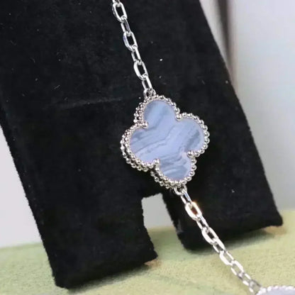[⭐moonlume] CLOVER 5 MOTIF PURPLE CHALCEDONY BRACELET COLLECTION
