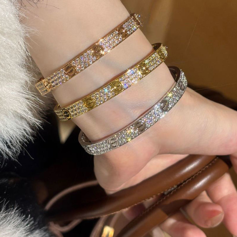 [⭐moonlume]LOVE BRACELET 6.1MM DIAMOND-PAVED