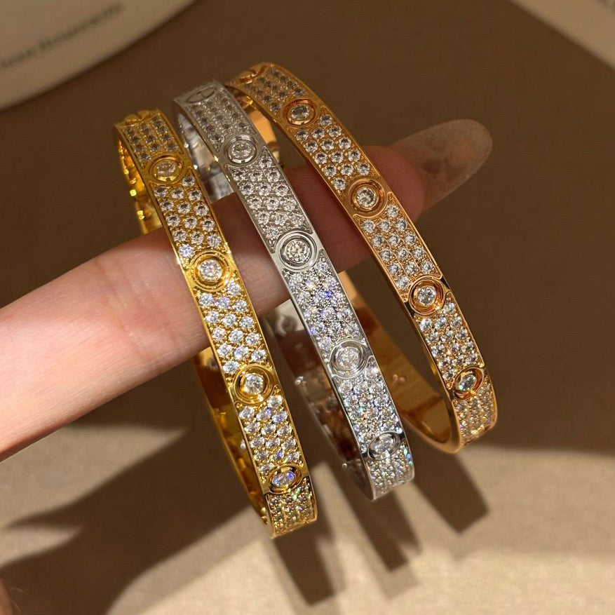 [⭐moonlume]LOVE BRACELET 6.1MM DIAMOND-PAVED 10 BIG DIAMONDS