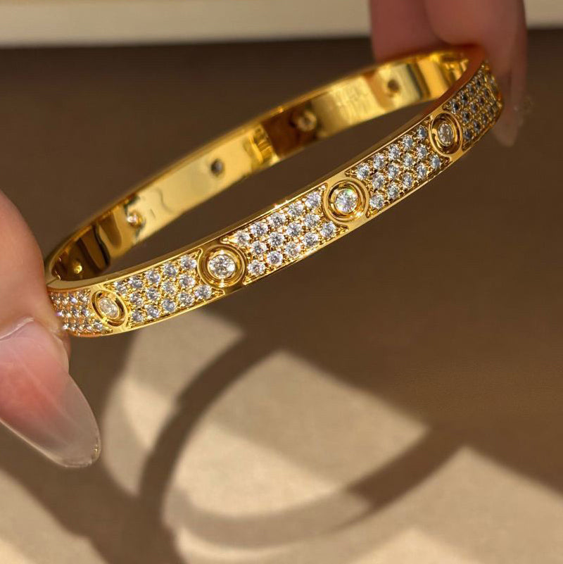 [⭐moonlume]LOVE BRACELET 6.1MM DIAMOND-PAVED 10 BIG DIAMONDS