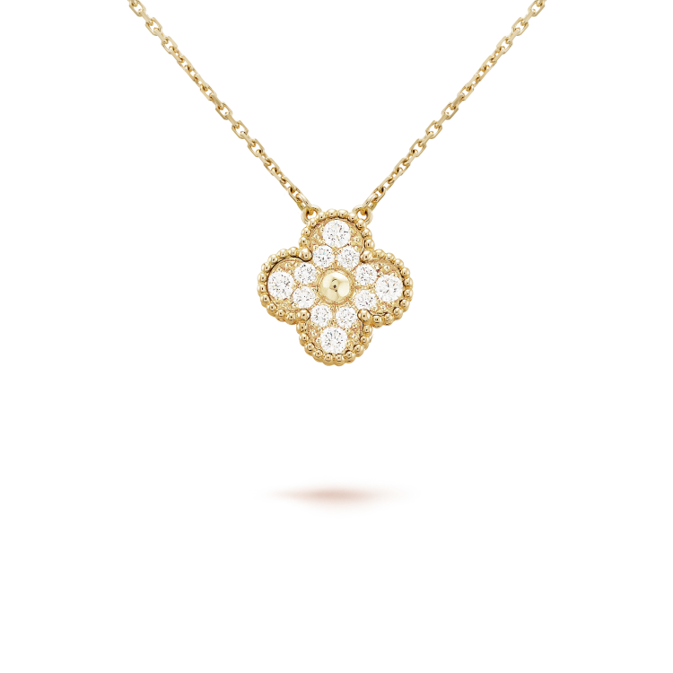 [⭐moonlume]CLOVER 15MM DIAMOND SINGLE FLOWER NECKLACE