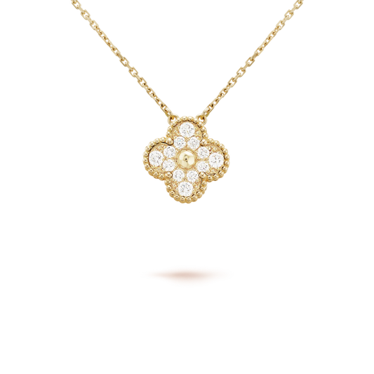 [⭐moonlume]CLOVER 15MM DIAMOND SINGLE FLOWER NECKLACE