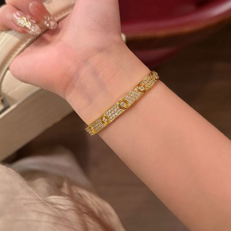 [⭐moonlume]LOVE BRACELET 6.1MM DIAMOND-PAVED 10 BIG DIAMONDS