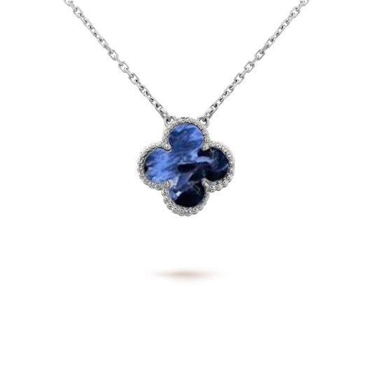 [⭐moonlume]CLOVER 15MM PIETERSITE NECKLACE SILVER