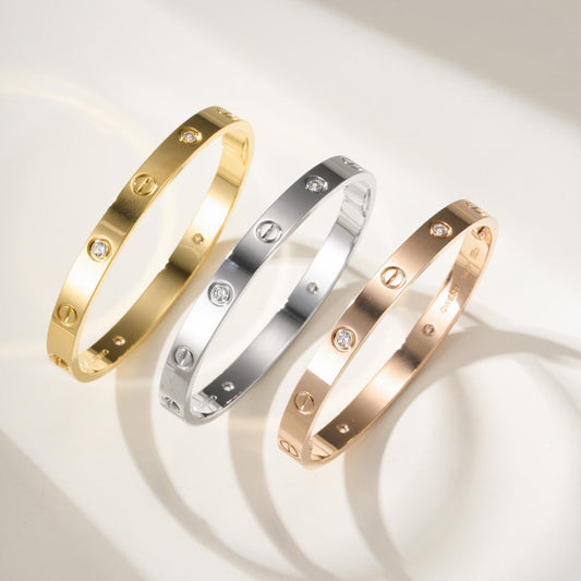 [⭐moonlume]LOVE BRACELET 6.1MM 4 DIAMONDS