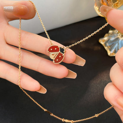 [⭐moonlume]LUCKY  CARNELIANS LADYBUG NECKLACE