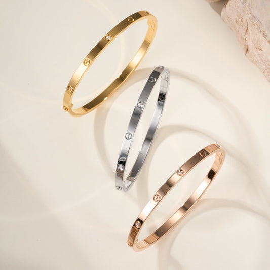 [⭐moonlume]LOVE BRACELET 3.65MM 6 DIAMONDS