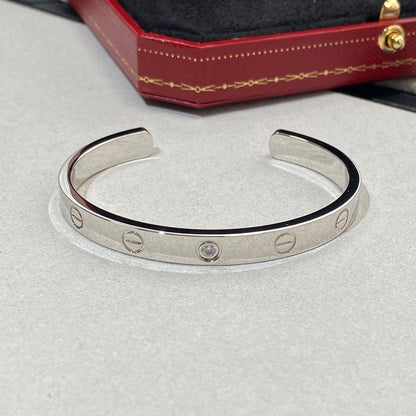 [⭐moonlume]LOVE BRACELET 6.1MM 1 DIAMOND OPEN CUFF