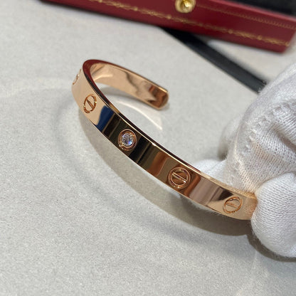 [⭐moonlume]LOVE BRACELET 6.1MM 1 DIAMOND OPEN CUFF