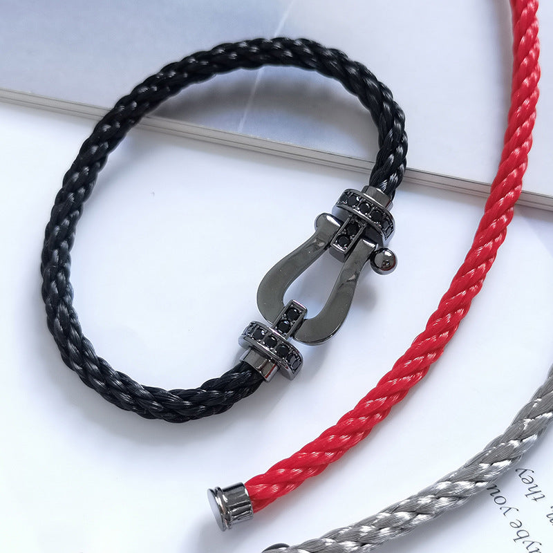 [⭐moonlume]FORCE LARGE SERIES HORSESHOE BLACK SAMURAI BRACELET