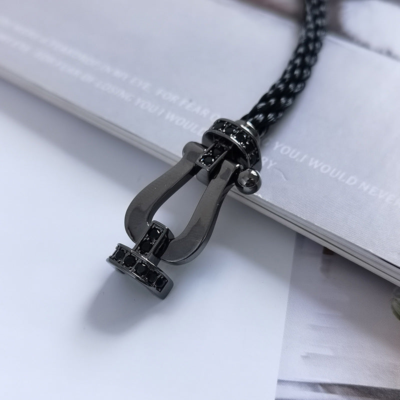 [⭐moonlume]FORCE LARGE SERIES HORSESHOE BLACK SAMURAI BRACELET