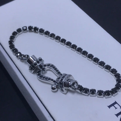 [⭐moonlume]FORCE  LARGE HORSESHOE FULL DIAMOND TENNIS BRACELET