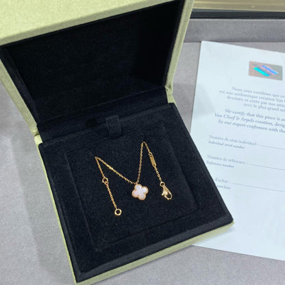 [⭐moonlume]CLOVER 15MM PINK MOTHER-OF-PEARL SINGLE FLOWER NECKLACE
