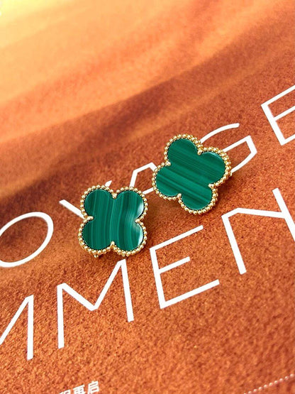[⭐moonlume] CLOVER LARGE (20mm) 1 MOTIFS GREENER MOP STUD EARRINGS