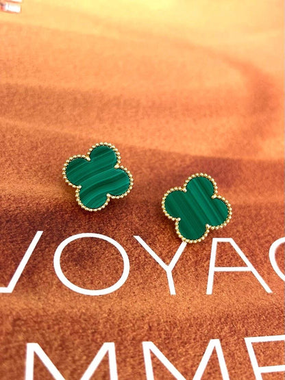 [⭐moonlume] CLOVER LARGE (20mm) 1 MOTIFS GREENER MOP STUD EARRINGS