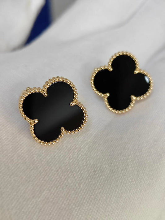 [⭐moonlume]CLOVER 20MM BLACK MOP EARRINGS