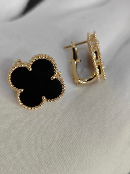 [⭐moonlume]CLOVER 20MM BLACK MOP EARRINGS