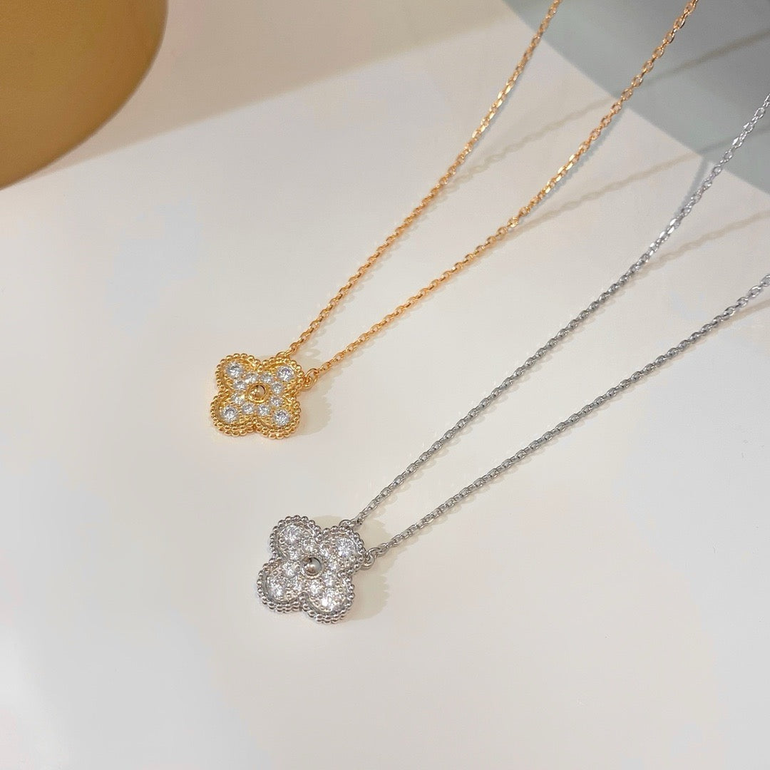 [⭐moonlume]CLOVER 15MM DIAMOND SINGLE FLOWER NECKLACE