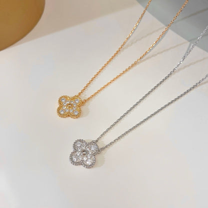 [⭐moonlume]CLOVER 15MM DIAMOND SINGLE FLOWER NECKLACE