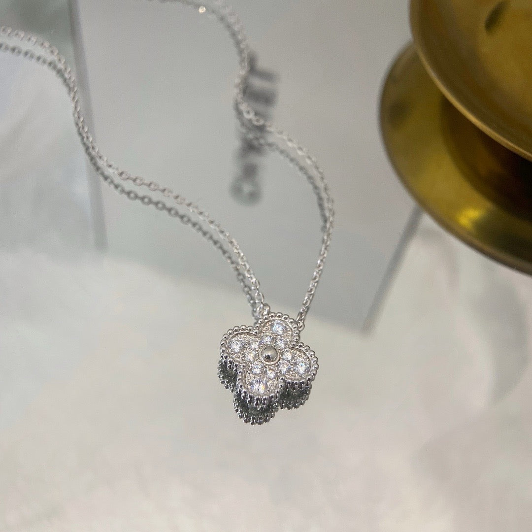 [⭐moonlume]CLOVER 15MM DIAMOND SINGLE FLOWER NECKLACE