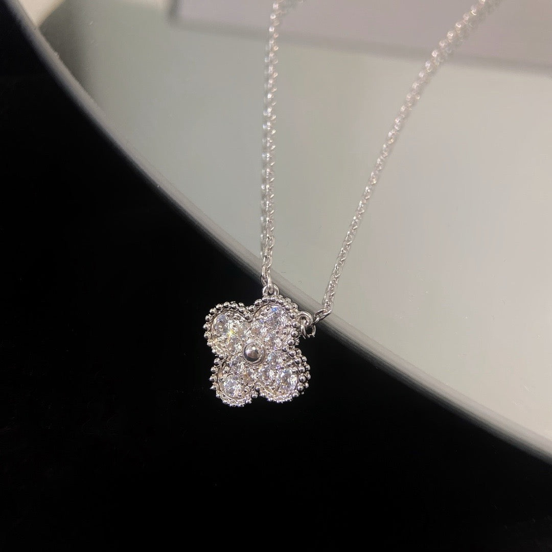 [⭐moonlume]CLOVER 15MM DIAMOND SINGLE FLOWER NECKLACE