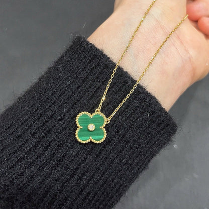 [⭐moonlume]CLOVER 15MM DIAMOND TURQUOISE NECKLACE