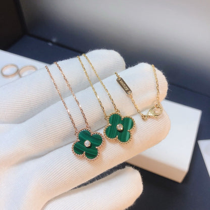 [⭐moonlume]CLOVER 15MM DIAMOND TURQUOISE NECKLACE