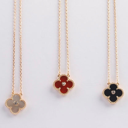 [⭐moonlume]CLOVER 15MM DIAMOND CARNELIAN NECKLACE