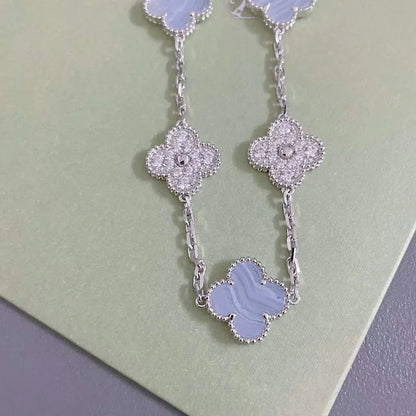 [⭐moonlume] CLOVER 5 MOTIF PURPLE CHALCEDONY BRACELET COLLECTION
