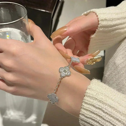 [⭐moonlume] CLOVER 5 MOTIF PURPLE CHALCEDONY BRACELET COLLECTION