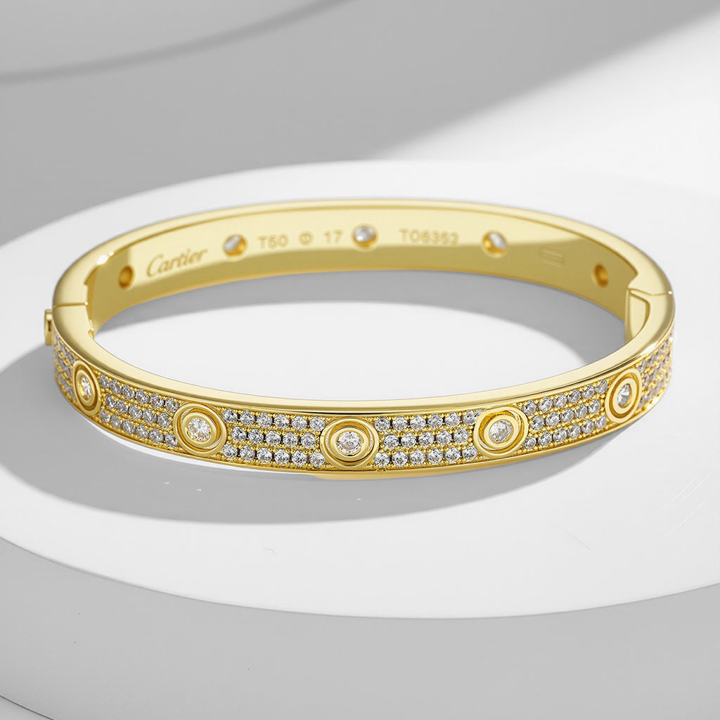 [⭐moonlume]LOVE BRACELET 6.1MM DIAMOND-PAVED 10 BIG DIAMONDS