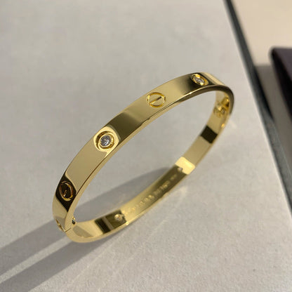 [⭐moonlume]LOVE BRACELET 6.1MM 4 DIAMONDS