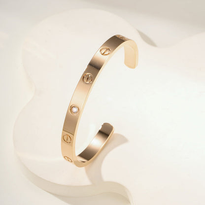[⭐moonlume]LOVE BRACELET 6.1MM 1 DIAMOND OPEN CUFF