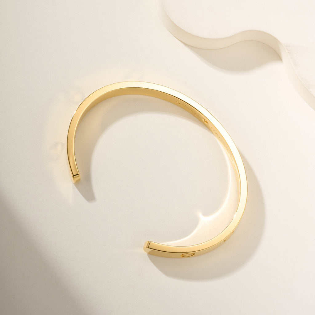 [⭐moonlume]LOVE BRACELET 6.1MM 1 DIAMOND OPEN CUFF