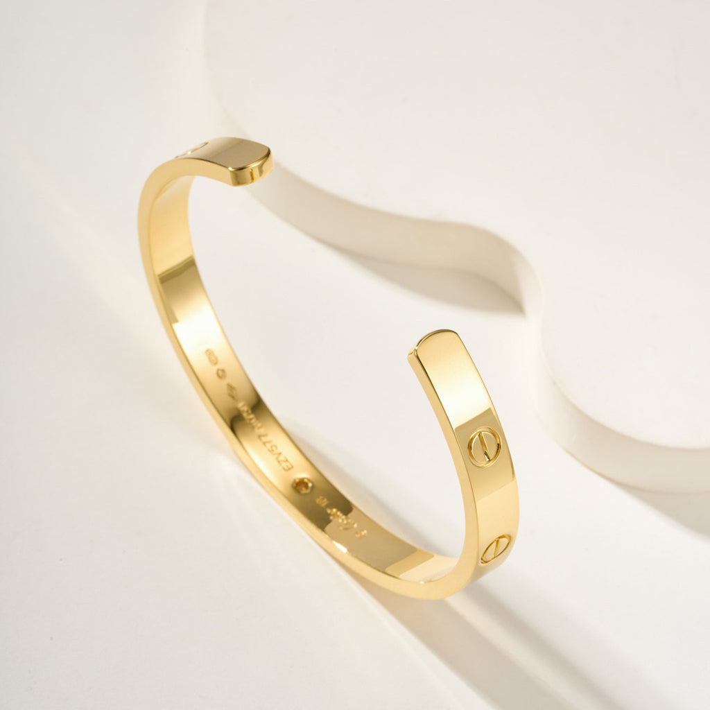 [⭐moonlume]LOVE BRACELET 6.1MM 1 DIAMOND OPEN CUFF