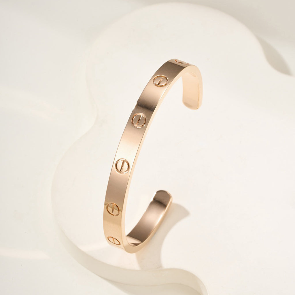 [⭐moonlume]LOVE BRACELET 6.1MM OPEN CUFF