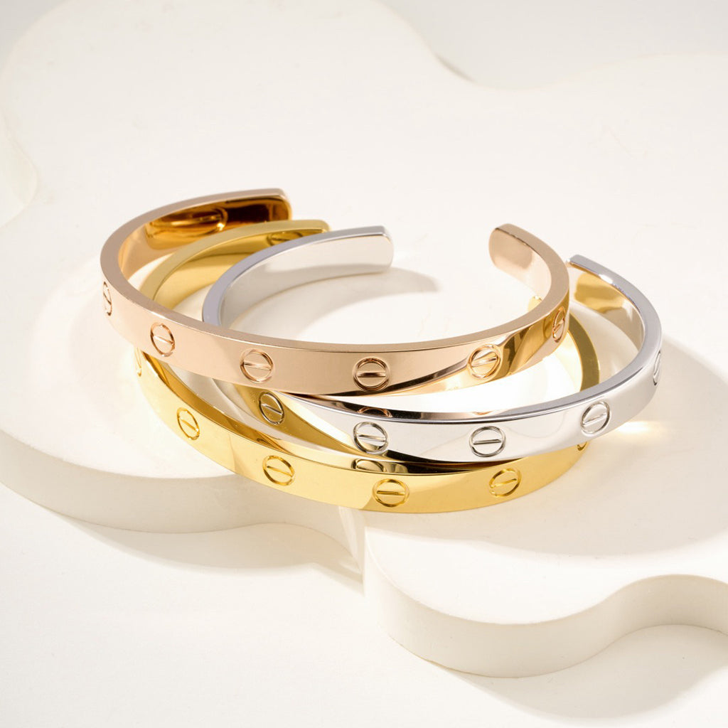 [⭐moonlume]LOVE BRACELET 6.1MM OPEN CUFF