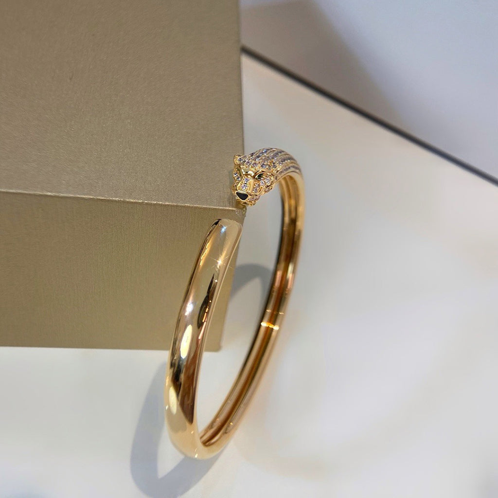 [⭐moonlume]PANTHERE HALF DIAMOND OPEN BRACELET