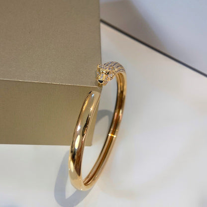 [⭐moonlume]PANTHERE HALF DIAMOND OPEN BRACELET