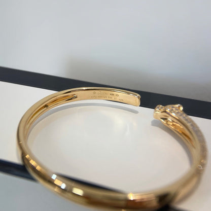 [⭐moonlume]PANTHERE HALF DIAMOND OPEN BRACELET