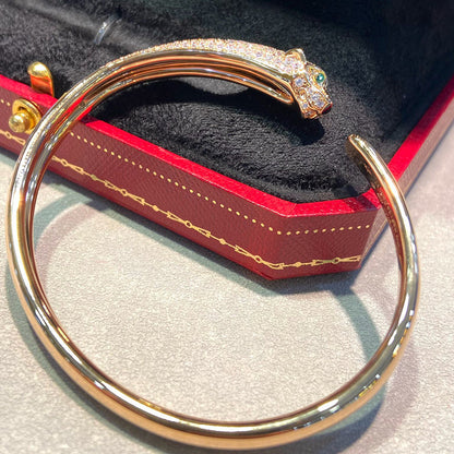 [⭐moonlume]PANTHERE HALF DIAMOND OPEN BRACELET