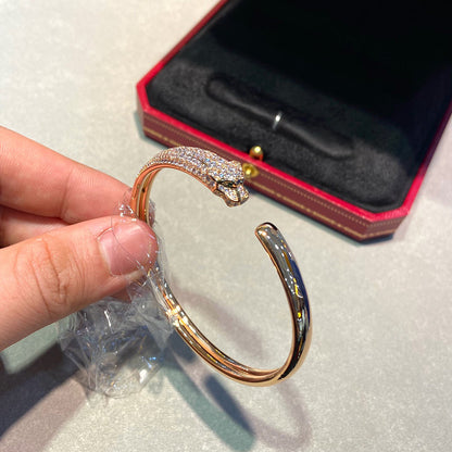 [⭐moonlume]PANTHERE HALF DIAMOND OPEN BRACELET